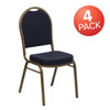 Flash Furniture Navy Fabric Banquet Chair,PK4 4-FD-C03-ALLGOLD-H203774-GG