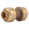 Sharkbite Push-Fit Coupling Fitting, 1-4 in Tube Size, Brass, Brass U004LFA