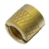 Press Insert, No. 10-32 Int Thrd Sz, 1-4 in L, 17 in Dia., Brass, Plain, PK25  240-332-BR.250-PK25