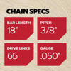 Oregon AdvanceCut 18 In. 66-Link Chainsaw Chain D66 747008