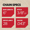 Oregon 6 In. 28-Link Pole Saw Chain R28F 717921