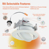 Halo 4 In. Selectable CCT Integrated LED Recessed Light Trim, 600 Lm.-900 Lm. RA4LS9FSD2W1EWH 552802