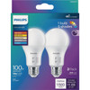 Philips 100W Equivalent 5 CCT A19 Medium Dimmable LED Light Bulb (2-Pack) 586883 531060