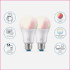 Wiz 60W Equivalent Smart A19 LED Light Bulb (2-Pack) 603639 547288