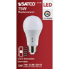 Satco 75W Equivalent 5CCT-Selectable A19 Dimmable Traditional LED Light Bulb S11792 547122
