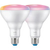 Wiz 65W Equivalent BR30 Medium Smart LED Light Bulb (2-Pack) 603654 562340