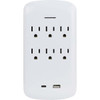 Prime Wire & Cable White 15A 6-Outlet Surge Tap with USB-A & USB-C PBSU072-A