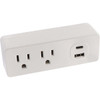 Prime Wire & Cable White 15A 2-Outlet Wall Tap with 1 USB-A & 1 USB-C PBUC013-A