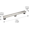 B&K 24 In. Linear Shower Drain Tile-In Grate Brushed Nickel 133-008T01 483611