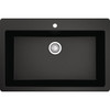 Karran 33 In. x 22 In. Black Quartz Drop-In Single Bowl Kitchen Sink QT-812-BL
