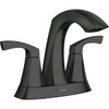 Moen Lindor 2-Handle Lever Centerset Bathroom Faucet, Matte Black 84506BL