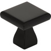 KasaWare 1 In. Diameter Matte Black Flared Foot Square Knob (4-Pack) K313MB-4