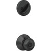 Schlage Matte Black Single Cylinder Deadbolt & Plymouth Keyed Entry Knob FB50NGPLY622 258568