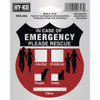 Hy-Ko 4X4 In. Self-Adhesive Emergency Rescue Sign HSV-204 213383