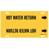 Brady Pipe Marker,Hot Water Return,6to7-7-8 In 4081-F