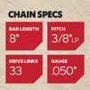 Oregon AdvanceCut 8 In. 33-Link Chainsaw Chain S33 741846