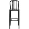 Flash Furniture 30" High Black Metal Barstool with Slat Back CH-61200-30-BK-GG