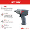 Ingersoll-Rand 3-8" Air Impact Wrench, 300 ft-lbs Max Reverse Torque 2115TiMAX