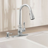 Moen Anabelle 1-Handle Lever Pull-Down Kitchen Faucet with Soap Dispenser, Chrome
