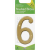 Hy-Ko 4 In. Brushed Brass Number 6 BR-43BB-6 237877