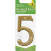 Hy-Ko 4 In. Brushed Brass Number 5 BR-43BB-5 236945