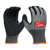 Cut Protection Dipped Gloves, Cut Level A8 ,Dipped ,Nitrile ,Rough ,Large 1 PR
