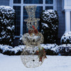 Alpine 71 In. Warm White LED Gold Mesh Snowman Lighted Decoration CIM220XL 898083