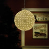 Alpine 5 In. Warm White & Cool White LED Sphere Christmas Ornament COR216S-WWCW 826012