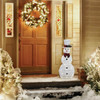 Alpine 29 In. Warm White LED White Mesh Snowman Lighted Decoration with Bowtie
