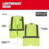 Class 2 High Visibility Yellow Mesh One Pocket Safety Vest - S-M  48-73-2241