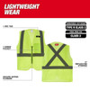 Class 2 High Visibility Yellow Mesh One Pocket Safety Vest - S-M (CSA)  48-73-2251