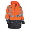 Hi-Vis Jacket, 300D Oxford Polyester Outer Shel, Class 3 Type R, Orange/Black, M