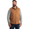 Berne Heartland Men's 2XL Brown Sherpa-Lined Washed Duck Vest V818BDR520