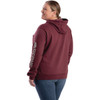 Berne Large Cabernet Women's Signature Sleeve Pullover Hooded Sweatshirt WSP401CABR440 748486