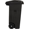 Toter 32 Gal. Black Outdoor Trash Can With Attached Lid and Wheels 79232-R2200 616436
