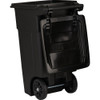 Toter 32 Gal. Black Outdoor Trash Can With Attached Lid and Wheels 79232-R2200 616436