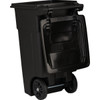 Toter 32 Gal. Black Outdoor Trash Can With Attached Lid and Wheels 79232-R2200 616436
