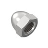 Low Crown Cap Nut, 1/2"-20, 18-8 Stainless Steel, Plain, 0.813 in H, 3 PK