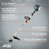 Senix 4QL 26.5cc 4-Cycle 17 In. Straight Shaft Gas Powered String Trimmer GTS4QL-L 740827