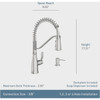 Moen Nolia 1-Handle Pull-Down Widespread Kitchen Faucet, Matte Black 87886BL 452426