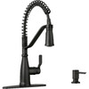 Moen Nolia 1-Handle Pull-Down Widespread Kitchen Faucet, Matte Black 87886BL 452426