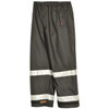 High Visibility Rain Pants, Polyurethane, 32 in Inseam, Drawstring Closure, Black, Size 3XL