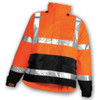 High Visibility Rain Jacket with hood, Polyester, Class 3 R, Orange, L  J24129