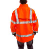 High Visibility Rain Jacket with hood, Polyester, Class 3 R, Orange, 4XL  J24129
