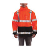 High Visibility Rain Jacket with hood, Polyester, Class 3 R, Orange, 2XL