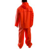 Tingley 2-Piece Rainsuit, PVC, 0.35 mil Thick, Attached, Orange, S S63219