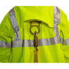 High Visibility Rain Jacket with hood, Polyester, Class 3 R, Green-Yellow, M  J24122