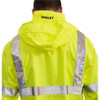 High Visibility Rain Jacket with Hood, Polyester, Class 3 R, Green-Yellow, 3XL  J23122.3X