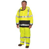Tingley High Visibility Rain Jacket with hood, Polyester, Class 3 R, Green/Yellow, 2XL J24122