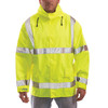 High Visibility Rain Jacket with Hood, Polyester, Class 3 R, Green/Yellow, L